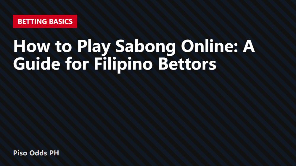 How to Play Sabong Online: A Guide for Filipino Bettors